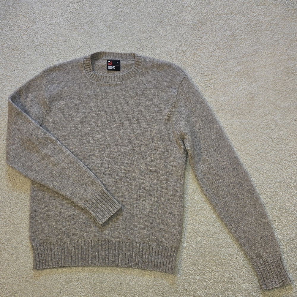 Robert Bruce Gray Wool Crewneck Sweater Men Or Women Size L